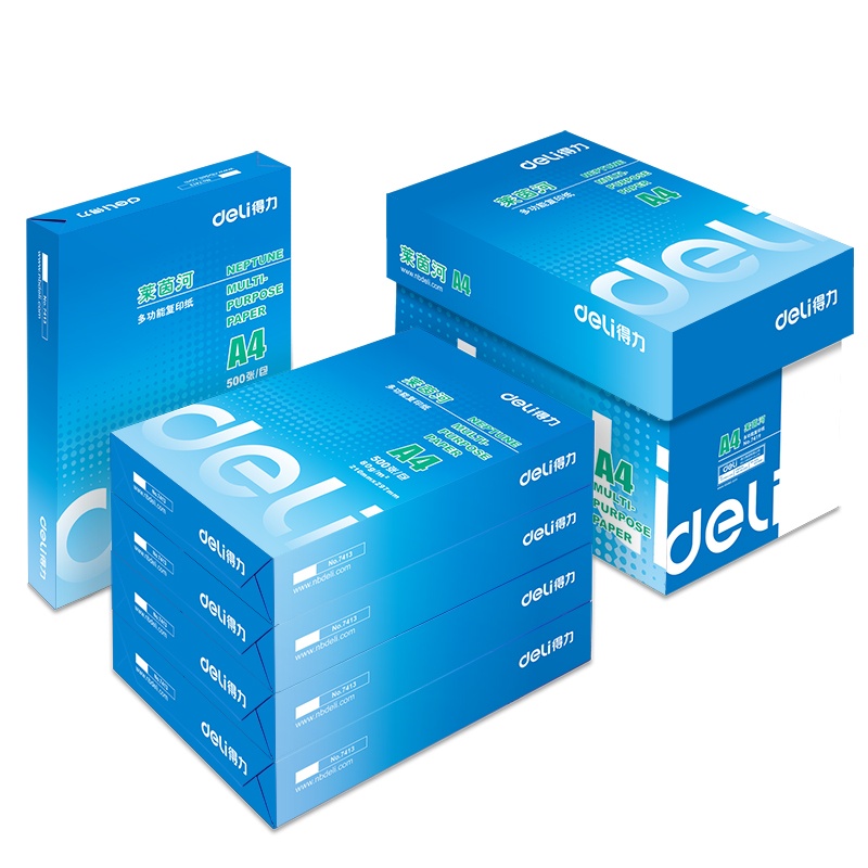 deli得力7419莱茵河复印纸(A4-80g-5包)(包)/5包装B2B