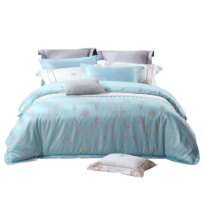 水星(MERCURY)家纺欧式提花四件套双色纬提花棉套件1.8米床尼斯梦境床上用品180×200cm