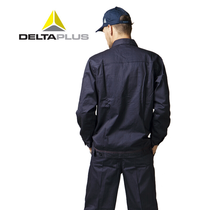 [苏宁自营]代尔塔 /DELTAPLUS 405168 长袖工作服全棉防静电工装 轻便透气 藏青色 M(单位:件)