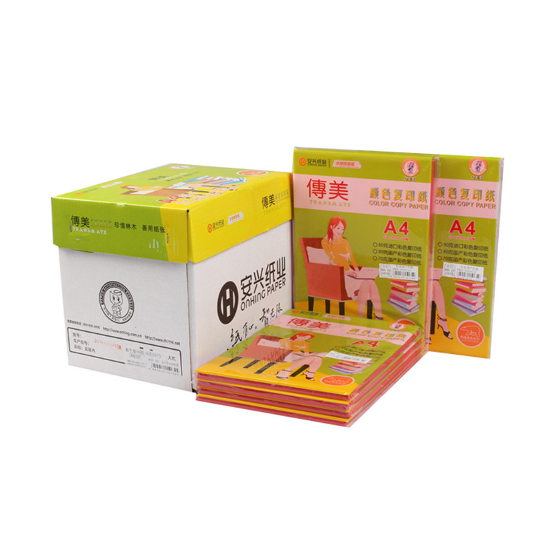 传美 100张/包 25包/箱 彩色复印纸 80克 大红 A4 (单位:箱)