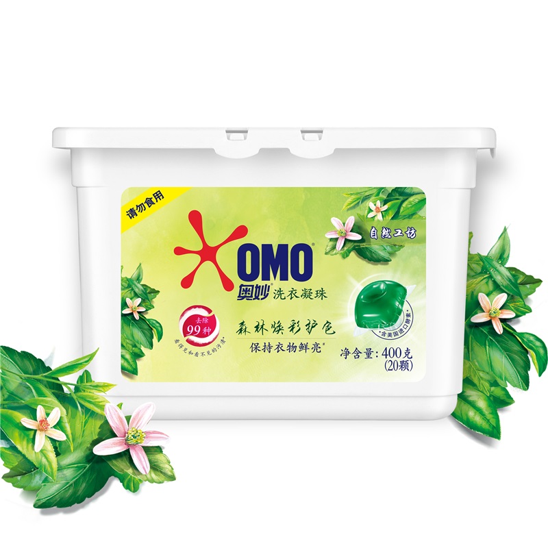 奥妙(OMO) 自然工坊 森林焕彩护色 洗衣凝珠 400g (单位:盒)