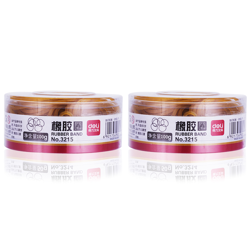 得力(deli) 3215 橡胶圈(100g/筒) 黄色（单位：筒）