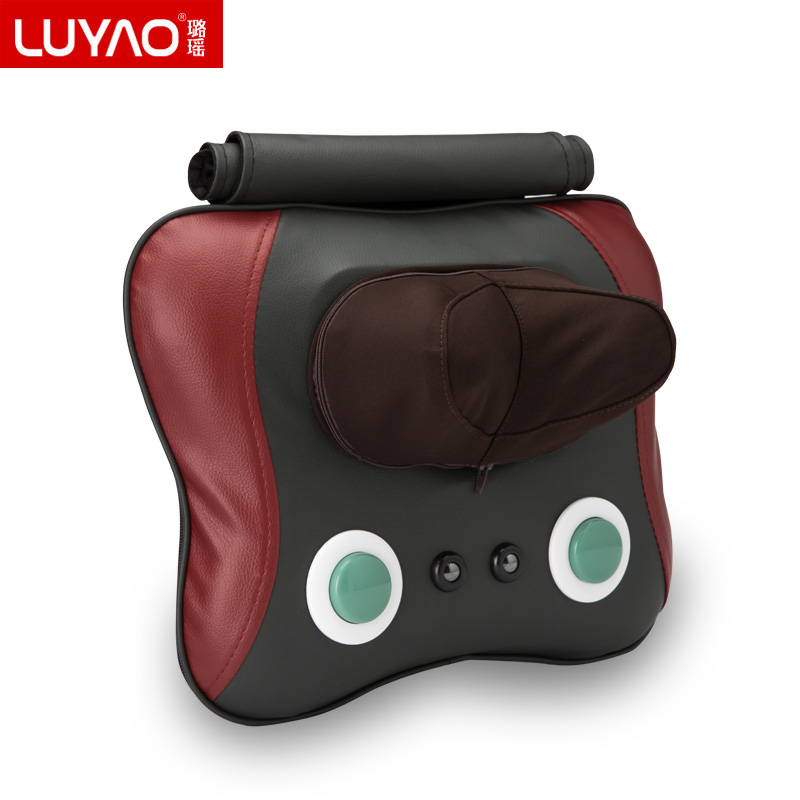 璐瑶(LUYAO)按摩枕头 LY-160红黑色 磁疗法;红外线疗法 透气网布定时功能 颈部手臂腿部背部3D按摩指压按摩