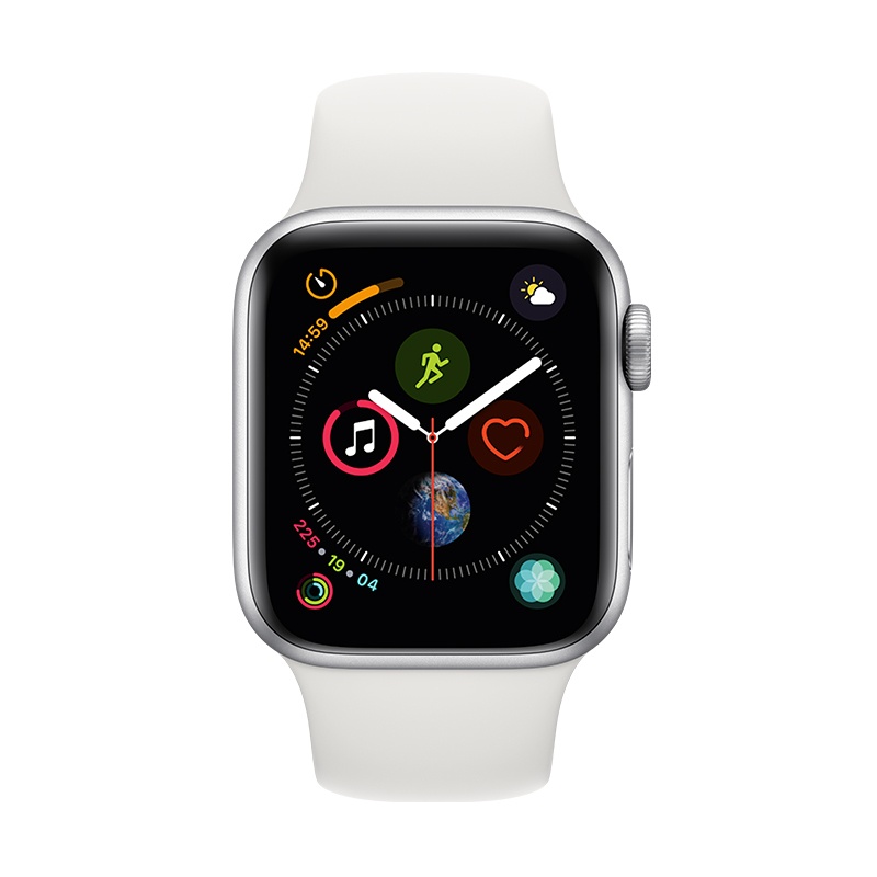 Apple Watch Series4 智能手表(GPS+ 蜂窝网络款 44毫米银色铝金属表壳 白色运动型表带)