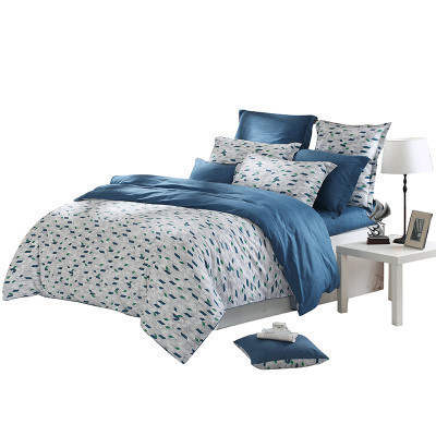 水星家纺床品四件套纯棉全棉简约双人北欧素色床单被套北欧星空