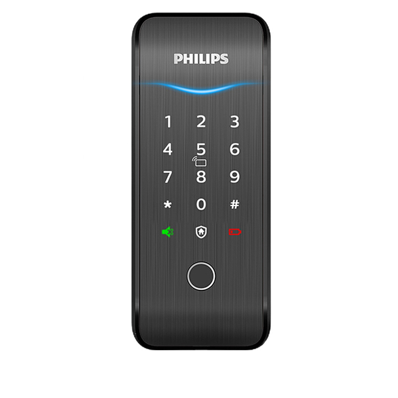 飞利浦(PHILIPS)151(曜石黑)5000系列辅助式智能门锁指纹锁密码锁家用智能锁电子锁室内门玻璃门锁