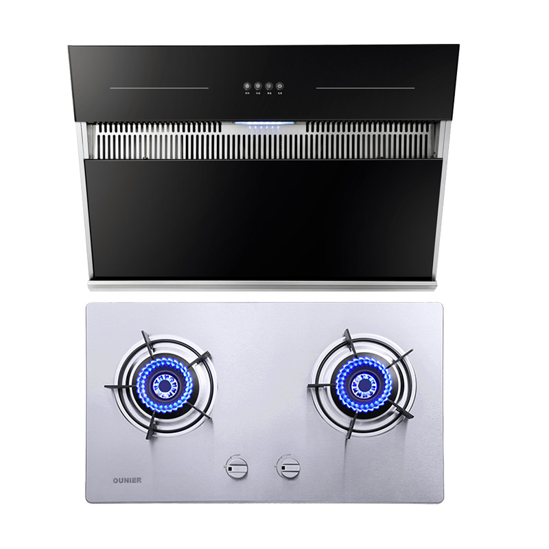欧尼尔(OUNIER) 668JA12-1 烟灶套餐小户型侧吸式按键式13立方油烟机灶具套装抽油烟机燃气灶套餐 液化气