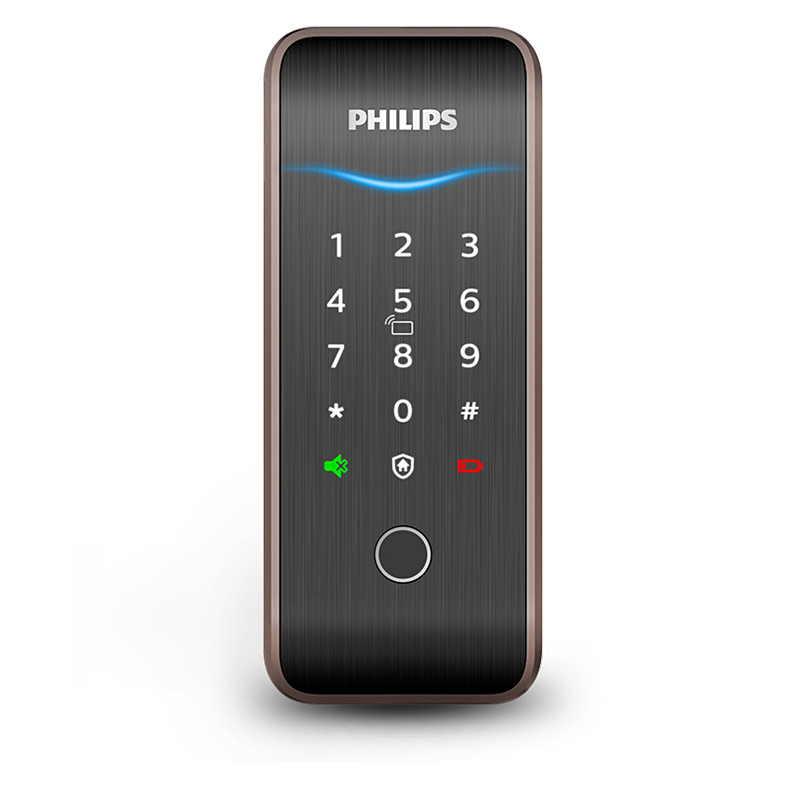 飞利浦(PHILIPS)151(红古铜)5000系列辅助式智能门锁指纹锁密码锁家用智能锁电子锁室内门玻璃门锁