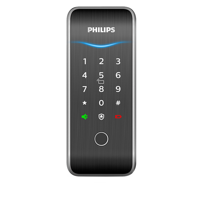 飞利浦(PHILIPS)151(珍珠银)5000系列辅助式智能门锁指纹锁密码锁家用智能锁电子锁室内门玻璃门锁