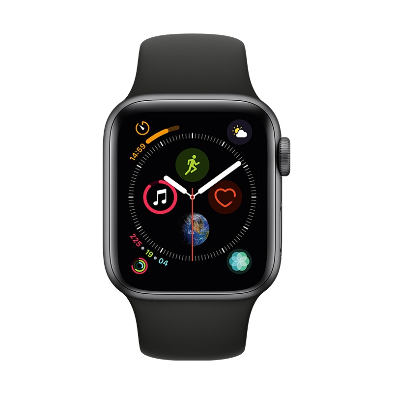 Apple Watch Series 4智能手表( GPS+蜂窝网络款 44毫米深空灰色铝金属表壳 黑色运动型表带)