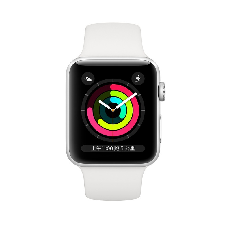 Apple Watch Series 3智能手表(GPS款 38毫米 银色铝金属表壳 白色运动型表带)
