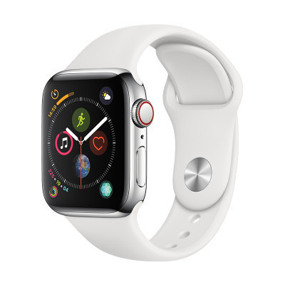 Apple Watch Series4 智能手表 GPS+蜂窝网络款 44毫米 不锈钢表壳搭配白色运动型表带