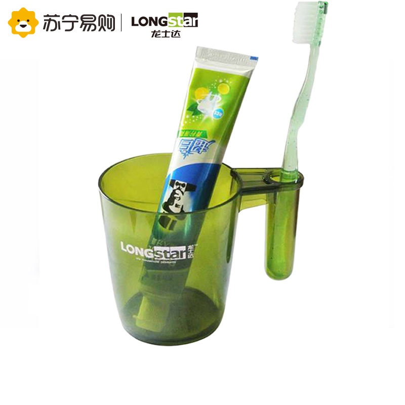 龙士达 漱口杯 浴室洗漱杯350ml 二合一牙缸刷牙杯子水杯 颜色随机