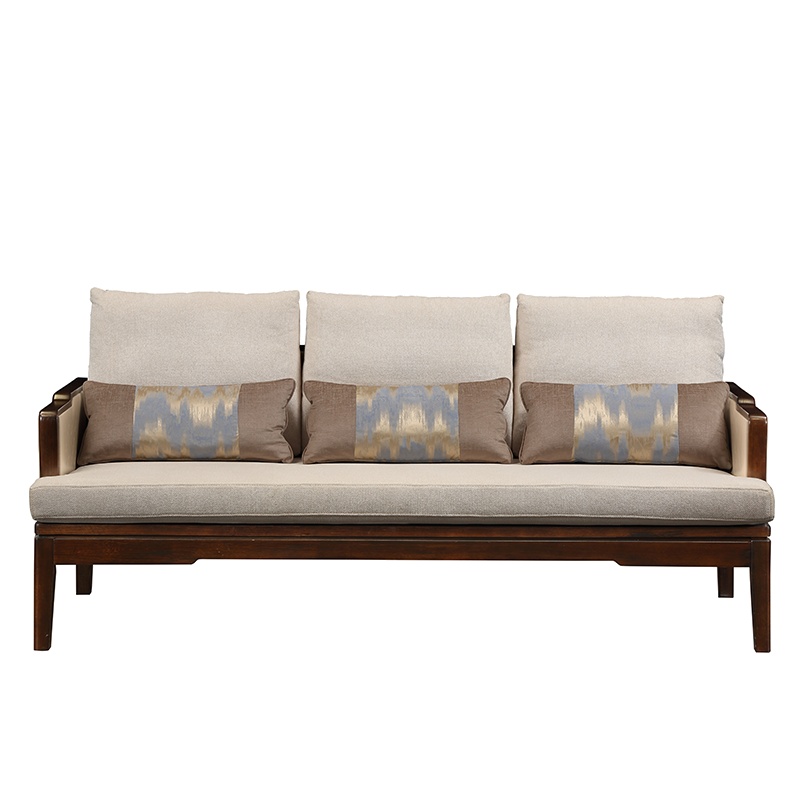 A家家具 沙发 布艺沙发 现代中式实木沙发组合现代小户型客厅布艺沙发布沙发 G121