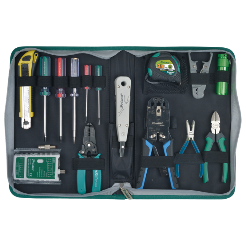宝工Pro'skit PK-4013 网络布线工具组(14件组)网络综合工具套装