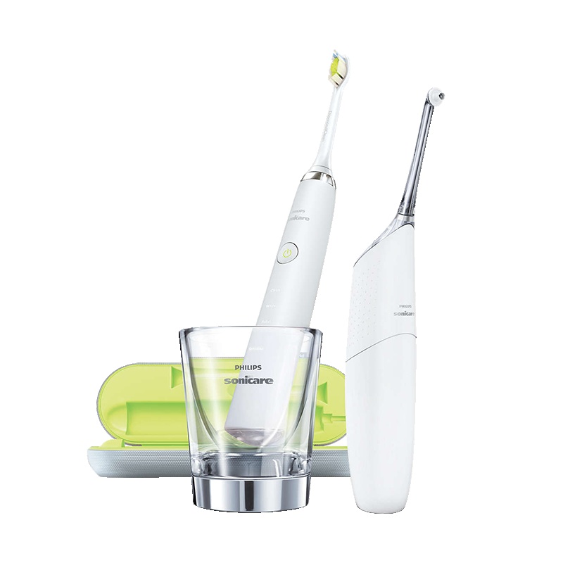 飞利浦(Philips)口腔护理套装HX8411/01白色款 电动牙刷+冲牙器成人洁齿套装 流动洁力清洁 自动喷流