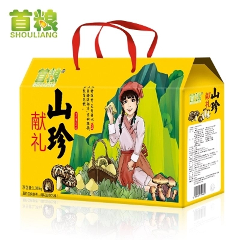 首粮(SHOULIANG) 山珍干菌盒装1080g 蘑菇菌野生菌类特产