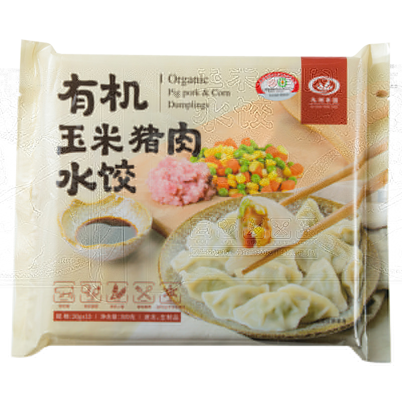 九州丰园 有机玉米猪肉水饺300g饺子