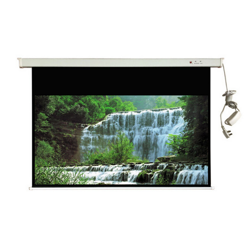 红叶(Redleaf)100英寸16:9电动投影幕布 玻珠幕 白幕