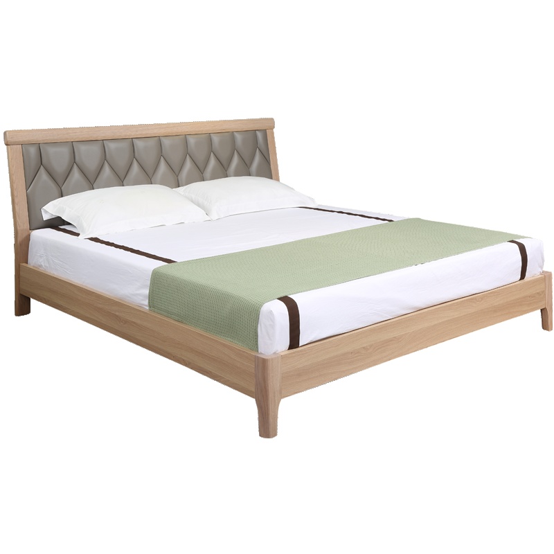 A家家具床 北欧宜家风格双人床架子床实木床框架床1.8米1.5米单人双人床卧室家具木质Y006