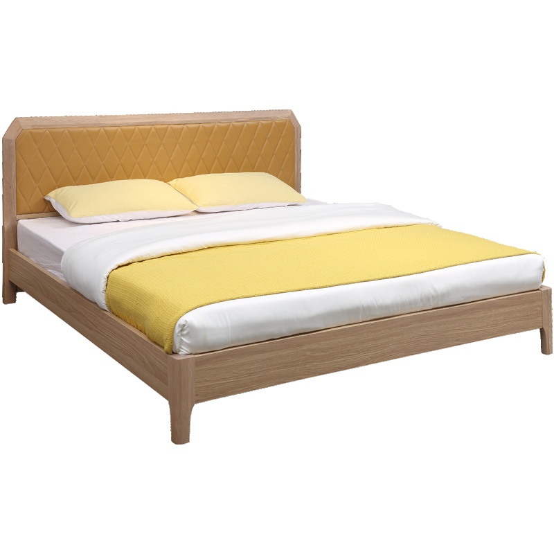 A家家具床 双人单人储物高箱1.8米床实木框架床实木床架子床 北欧宜家风格双人床原木现代简约卧室家具木质其他Y007