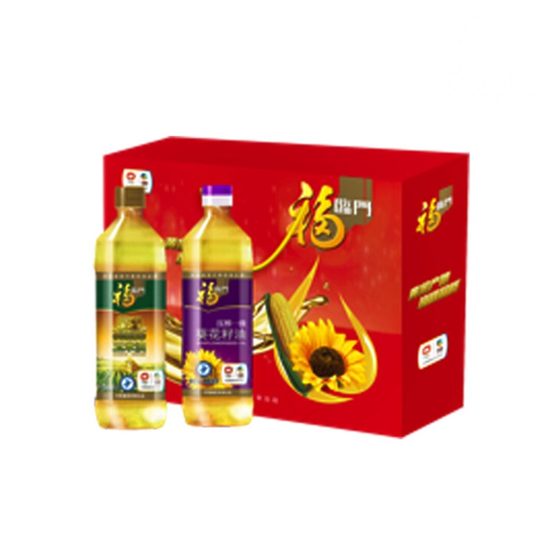 中粮福临门玉米油葵籽油礼盒900ml*2