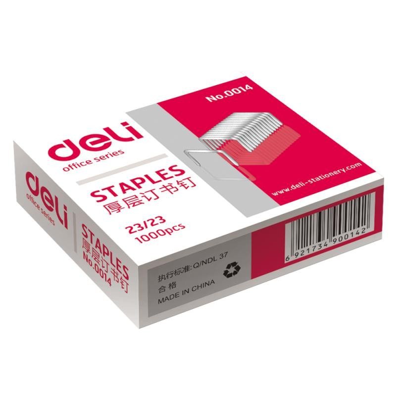 得力(deli) 0014 厚层订书针23/23 (210页订书针) 订书钉加厚 25盒