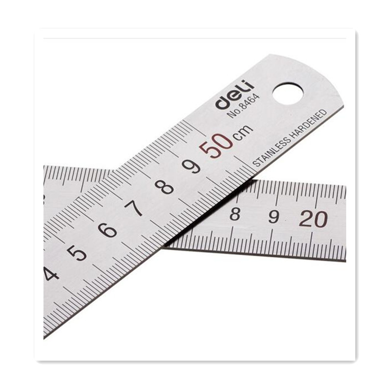 得力(deli)8464 不锈钢直尺/刻度尺50cm 10个装