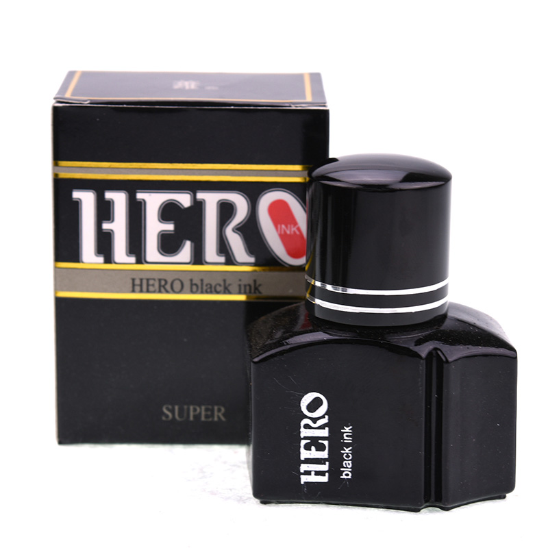 HERO英雄墨水 200 400墨水2瓶装蓝黑色 黑色非碳素钢笔水 2瓶装