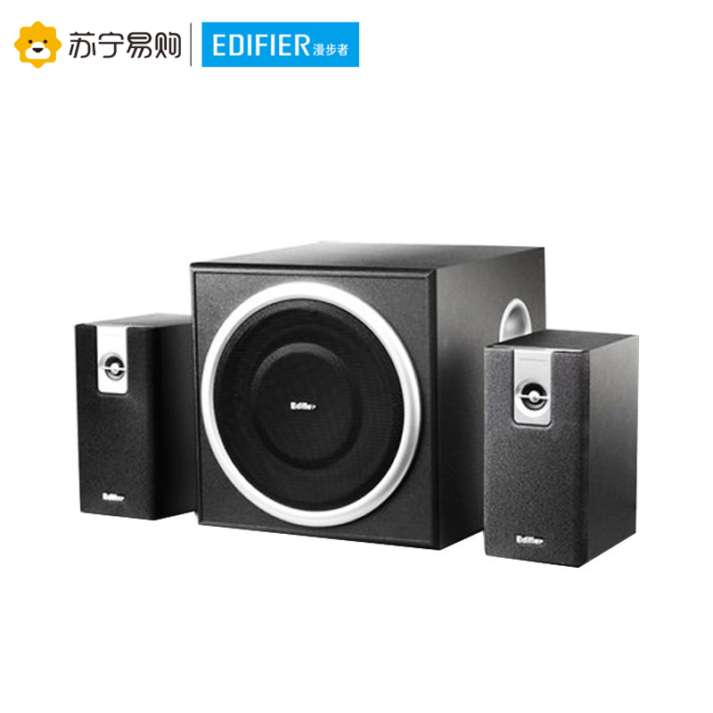 Edifier/漫步者 R308PK 木质音箱K歌2.1声道重低音炮台式电脑有源音响 黑色