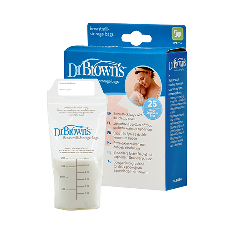 布朗博士(Dr.Brown's)母乳储存袋(6安/180毫升)25个装 S4005 盒装