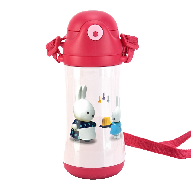 米菲(Miffy)3D不锈钢保温保冷水杯360ml(粉)BW06241带背带