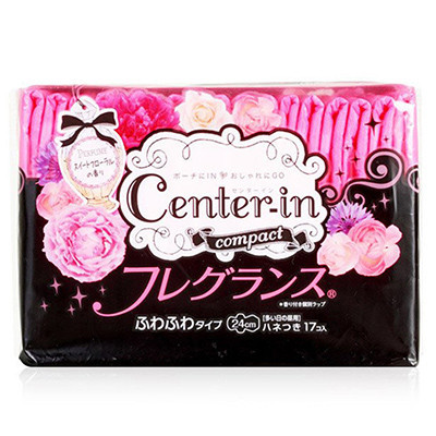unicharm 尤妮佳CENTER-IN棉柔超薄护翼花香型卫生巾24厘米 17片装