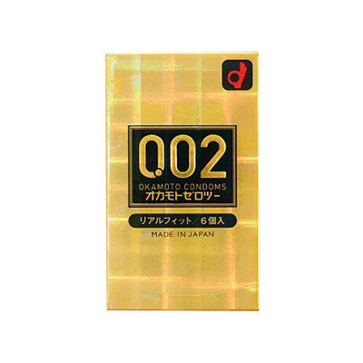 [002黄金/中号/6片]okamoto 冈本 002黄金贴身 岡本超薄避孕套 6个/盒 日本进口 超薄款