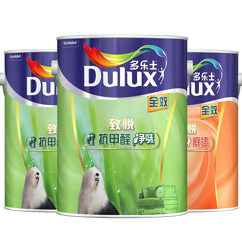 多乐士(Dulux)A742+A748 致悦竹炭抗甲醛净味全效 油漆涂料 内墙乳胶漆 墙面漆白色套装18L