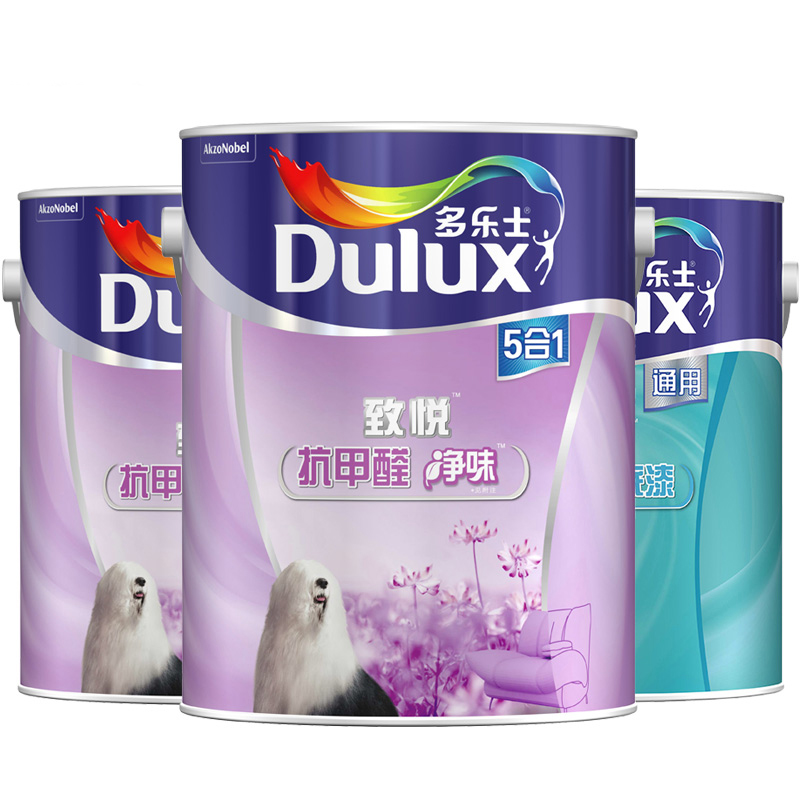 多乐士(Dulux)致悦抗甲醛净味5合1 油漆涂料 内墙乳胶漆 墙面漆白色 A744+A749 18L套装