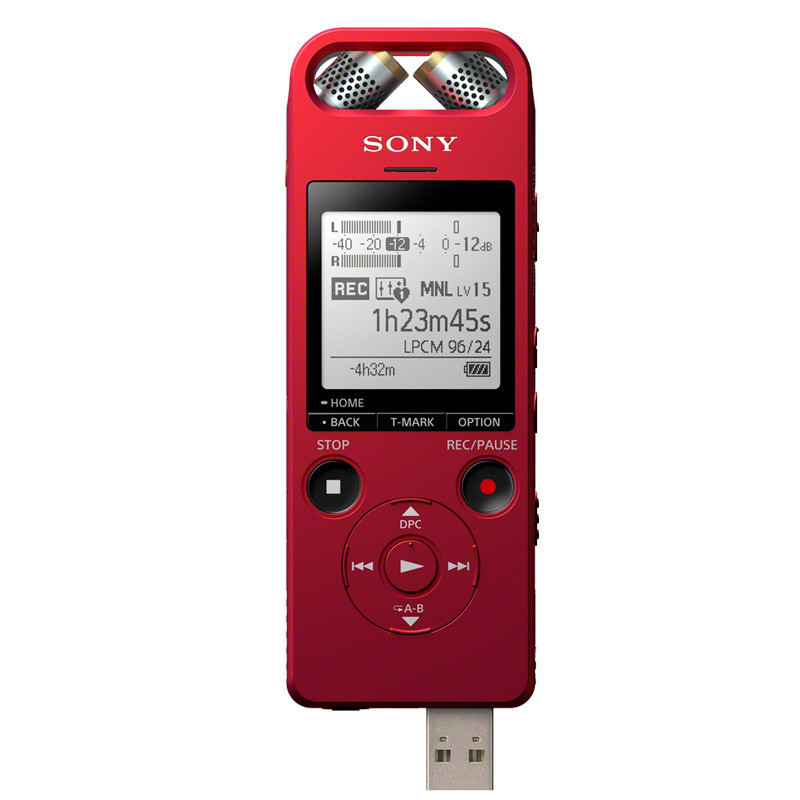 [精选]索尼SONY 数码录音笔ICD-SX2000 专业线性PCM高解析度立体声录音棒16G内 红色SX2000
