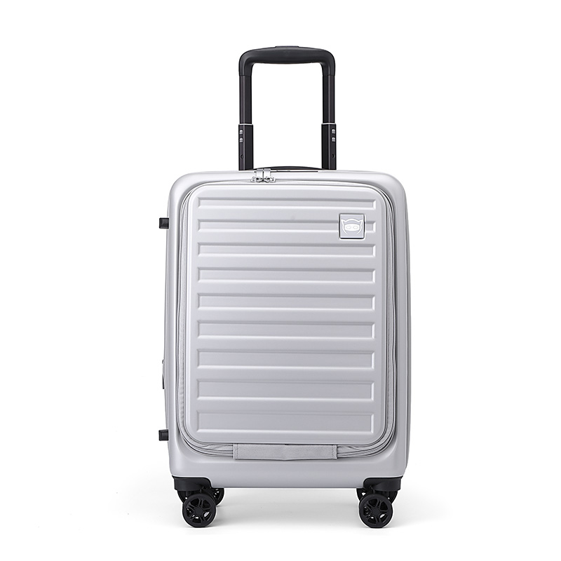 联想(Lenovo) 商务出差旅行箱 男女万向轮密码锁登机行李箱休闲旅游登机箱20英寸 银色