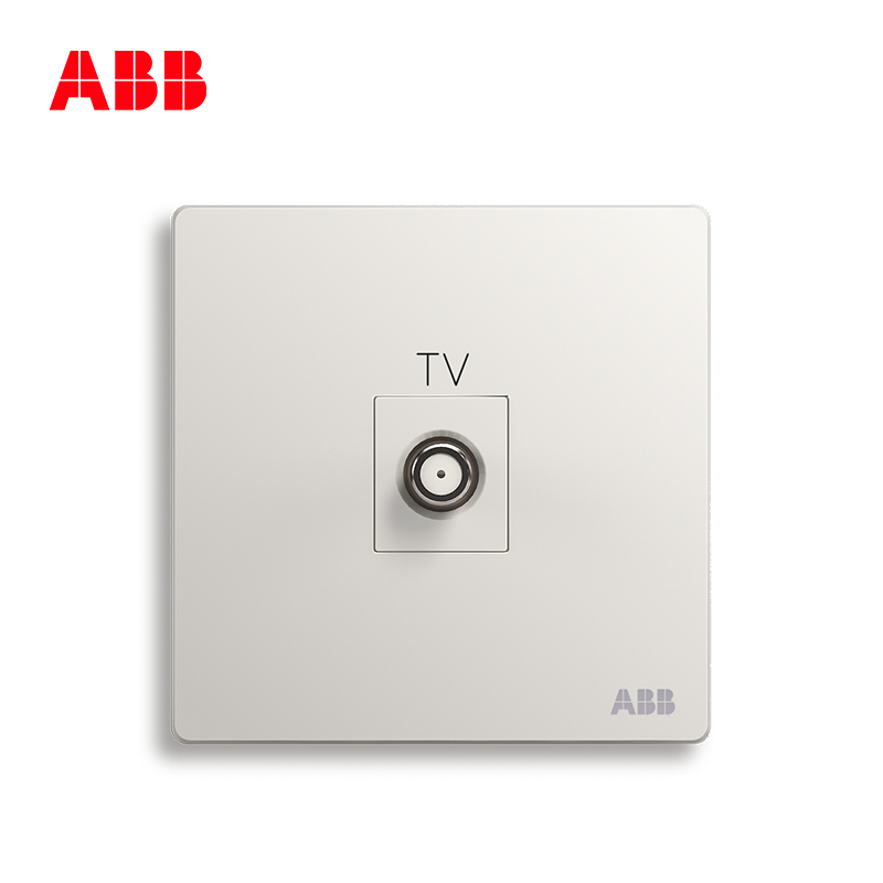 ABB开关插座 轩致无框 雅典白色 一位宽频卫星电视插座AF303