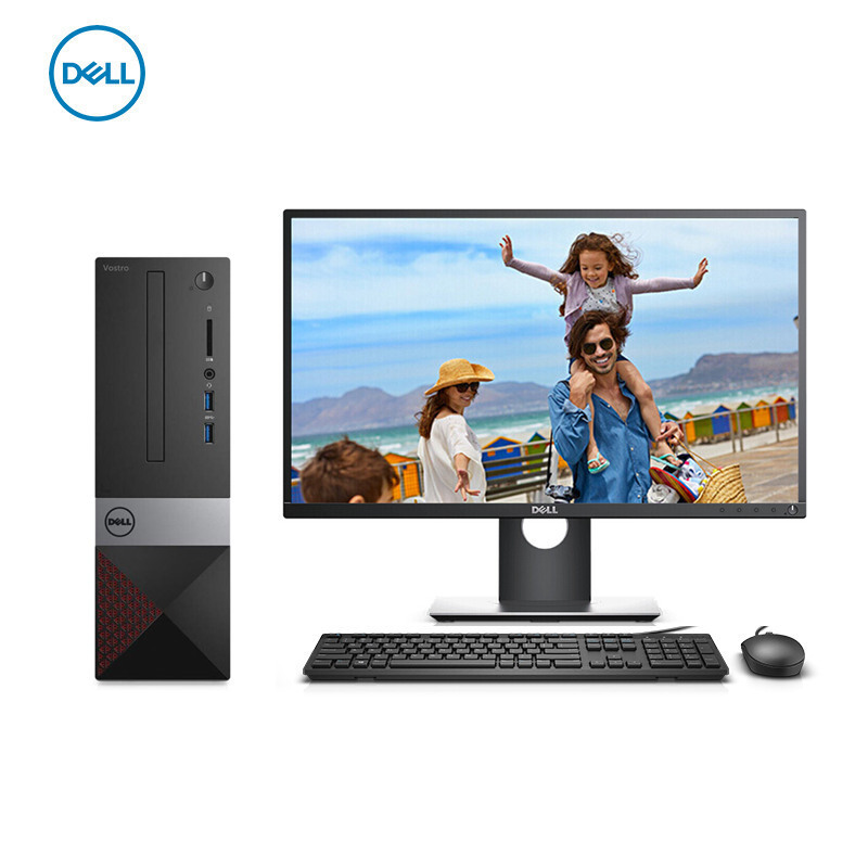 戴尔(DELL)成就Vostro 3470-R1427R 高性能小型商用办公台式电脑整机(八代i5-8400 4GB 1TB硬盘 )23.6英寸显示器