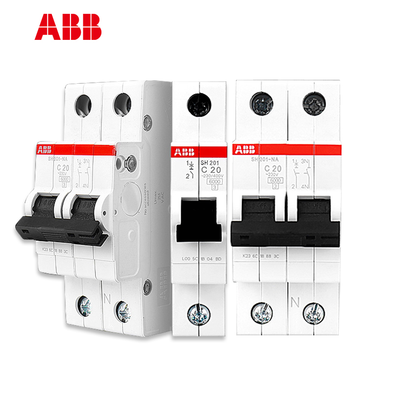 ABB小型断路器SH200空气开关10A~63A家用1P~4P线路保护器电闸开关