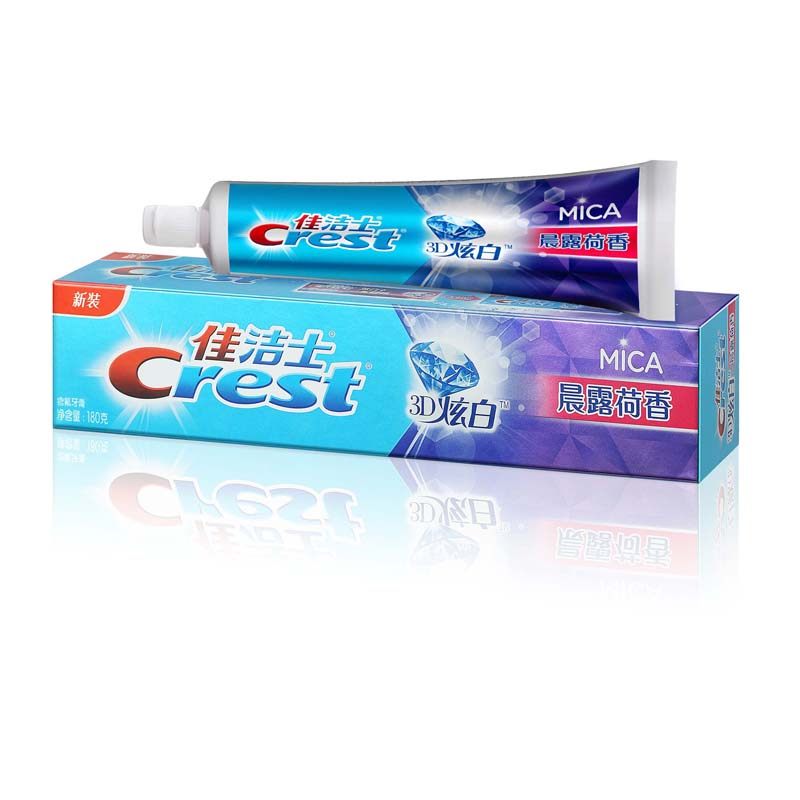 佳洁士(Crest)3D炫白晨露荷香牙膏180克三支装