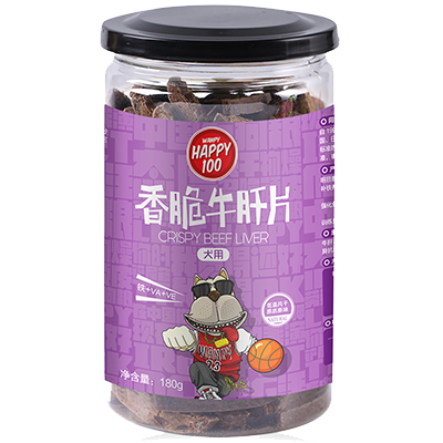 Wanpy顽皮狗零食犬用香脆牛肝片180g训狗奖励零食狗狗肉干肉片磨牙