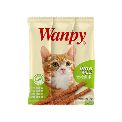 Wanpy顽皮猫零食猫用金枪鱼条18g*20入猫咪零食磨牙营养肉干奖励食品