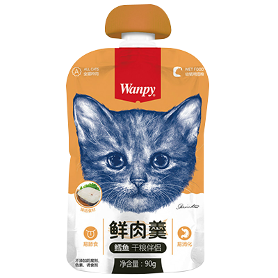 Wanpy顽皮幼猫用鲜肉羹鳕鱼配方90g猫零食湿粮猫粮伴侣猫餐盒