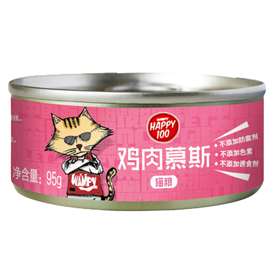 Wanpy顽皮猫罐头猫用鸡肉慕斯罐头95g猫零食猫湿粮拌饭营养食品