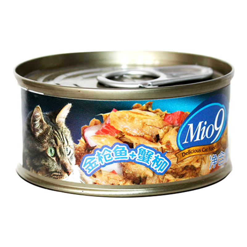 Mio9猫罐头泰国进口猫零食猫用金枪鱼蟹柳罐头85g*24入猫零食整箱猫湿粮拌饭营养食品
