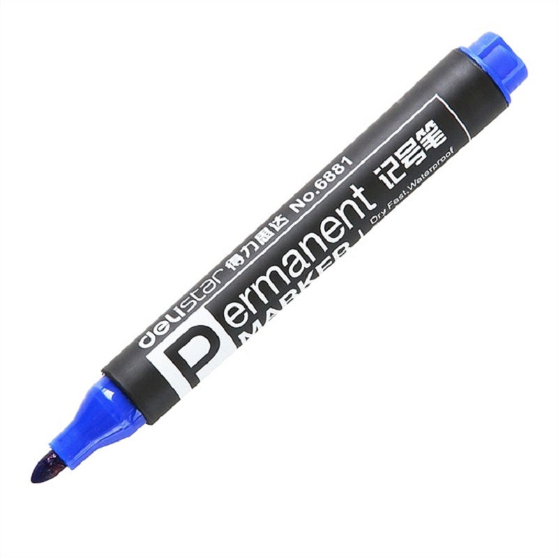 [精选]得力(deli)6881记号笔 单头油性笔 物流大头笔 蓝色10支/盒*2盒 蓝色