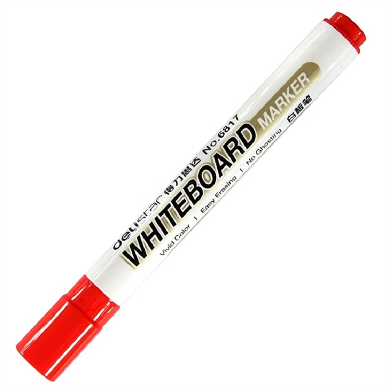 [精选]得力(deli)思达6817白板笔 水性可擦白板笔易擦 黑板书写笔 红色10支/盒(4盒价格) 红色