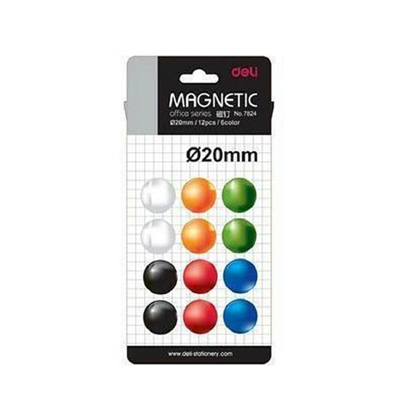 [精选]得力(deli) 7824磁钉φ20mm(混)(12个/卡)*24